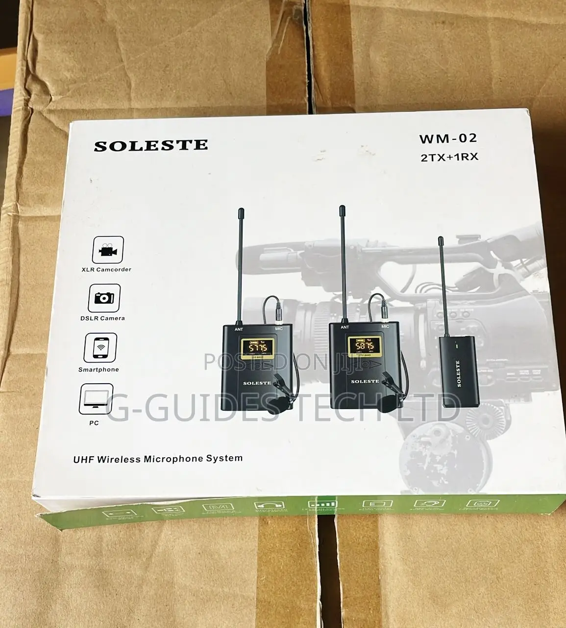 Soleste Wm-02 Uhf Wireless Double Lapel Microphone for Camera