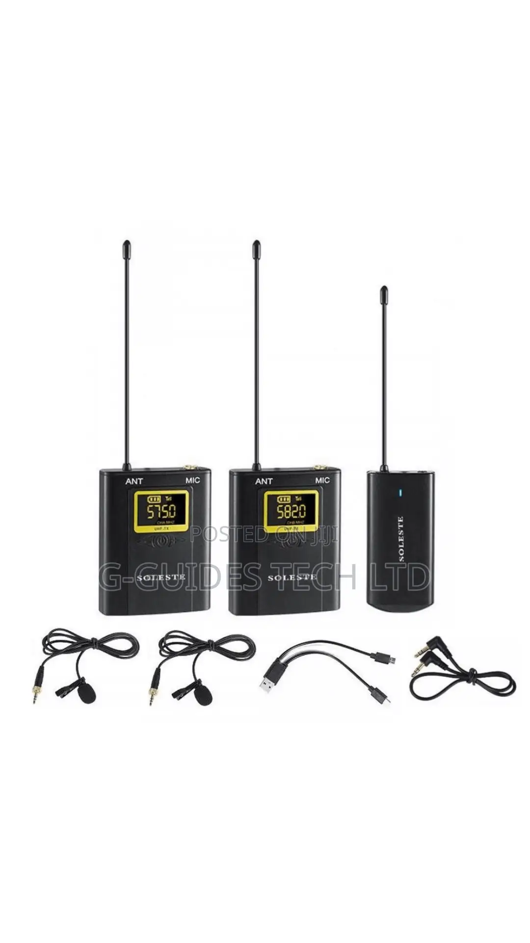 Soleste Wm-02 Uhf Wireless Double Lapel Microphone for Camera