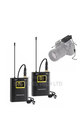Soleste Wm-02 Uhf Wireless Double Lapel Microphone for Camera