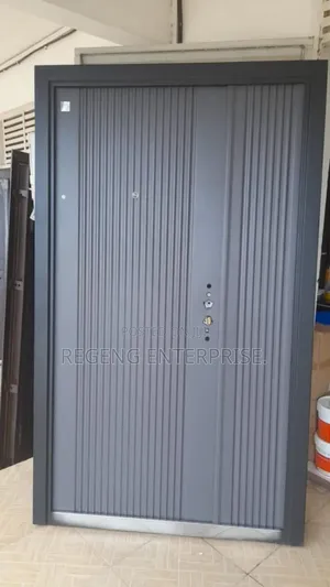 Gray One and Half Security Door With 12 Locks.