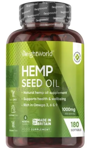 Hemp Seed Oil Softgels 1000mg|For Joints,Mobility Vitality