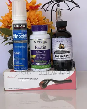 Kirkland Minoxidil Foam +Natrol Biotin +Rosemary Oil +Roller