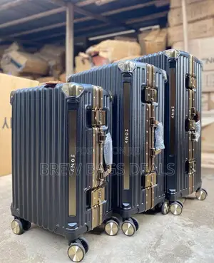Branded Jony 3set Black Purely Lock Aluminum Trunk Suitcase