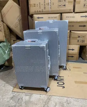 Branded Silver 3set Purely Locks Aluminum Suitcase Bag
