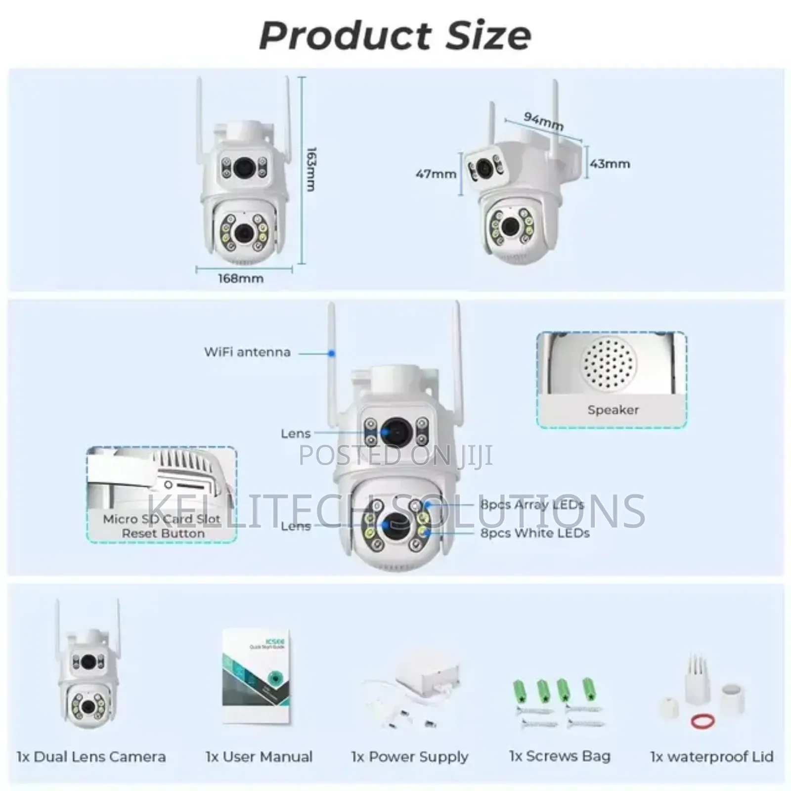 Double Lens 6MP CCTV Camera, Icsee App