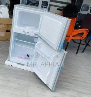 Nasco 2-120 Fl Table Top Double Door Electric Fridge,Gray.