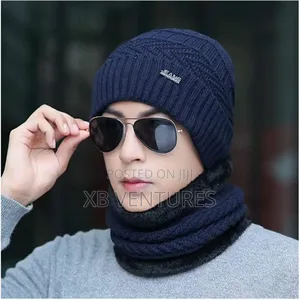 Fleece Knitted Cap With Neck Warmer
Winter Hat Scarf