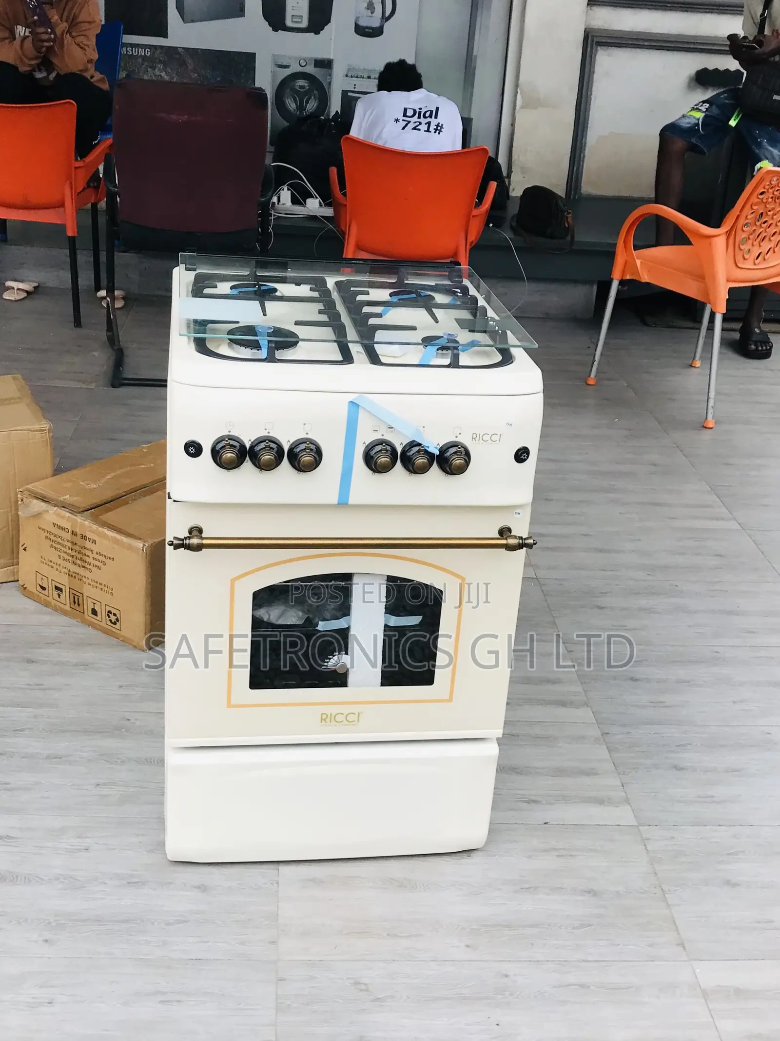 (White) 4 Gas Oven/Grill Affordable Ricci 50by50 