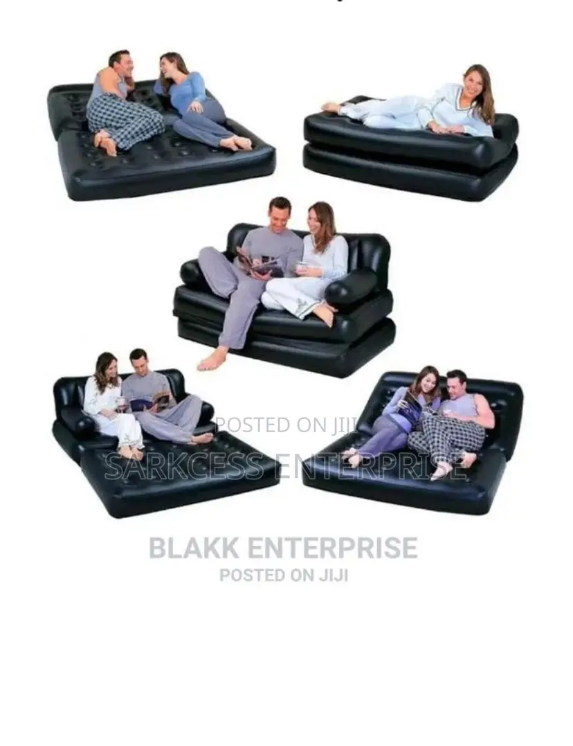 5 in 1 Airbed Chair Sofa Couch Black