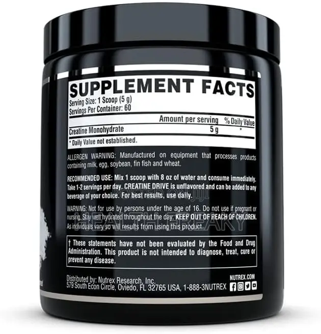 Creatine Nutrex Creatine Monohydrate Muscle Builder Energy