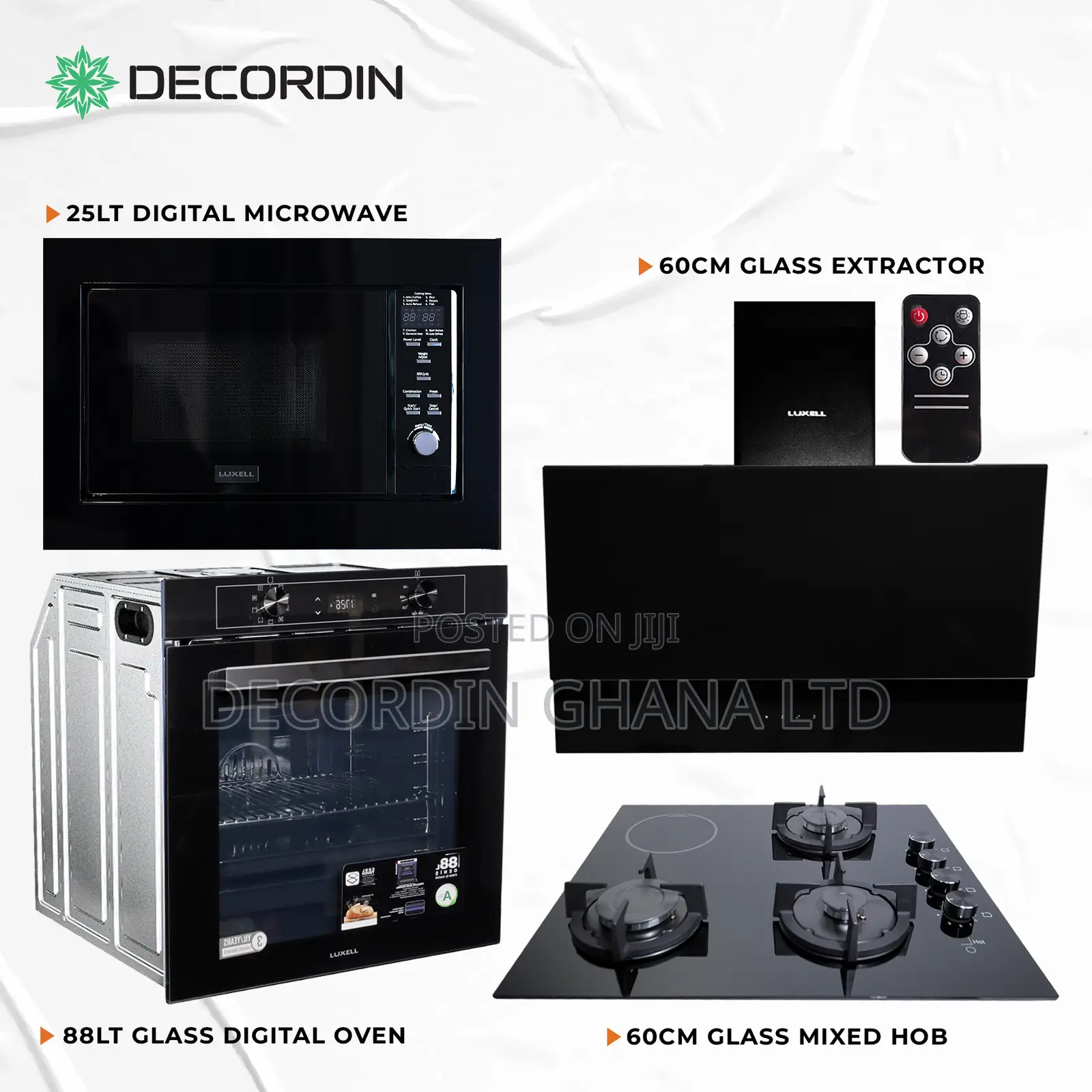 1 Electric 3 Gas 60cm Set With 88l Oven and 25l Microwave