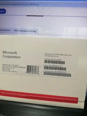 Windows SVR STD 2022 64bit English 1pk DSP OEI DVD 24 Core