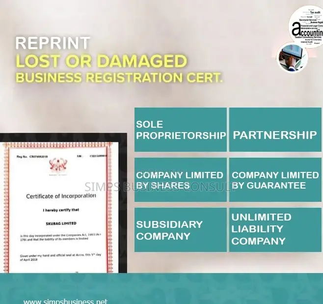 Reprint of Lost/Damaged Business Certificate