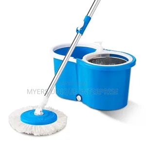 Durable 360 Spin Mop Bucket With 2 Mop Heads