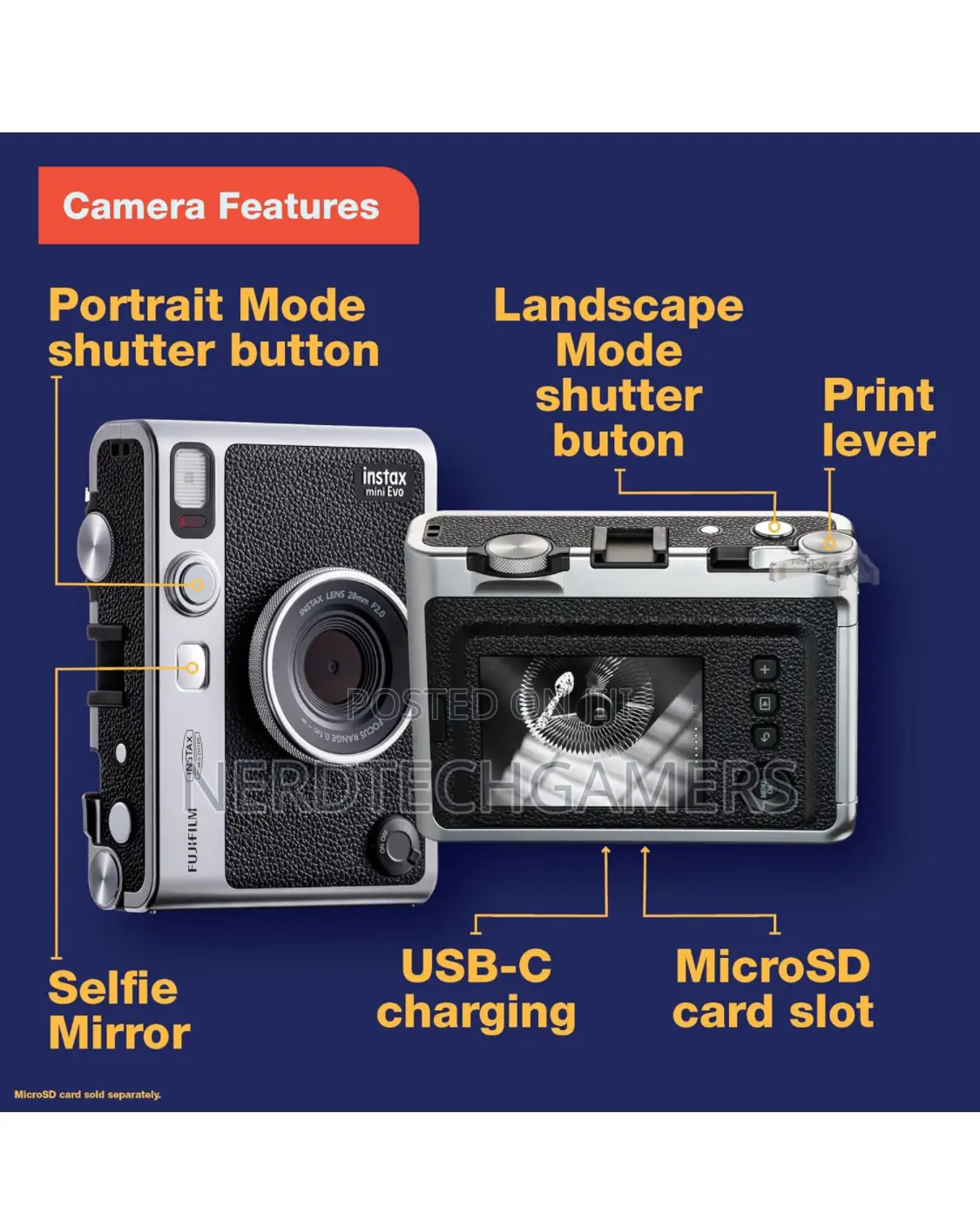 Fujifilm Instax Mini EVO Hybrid Instant Film Camera