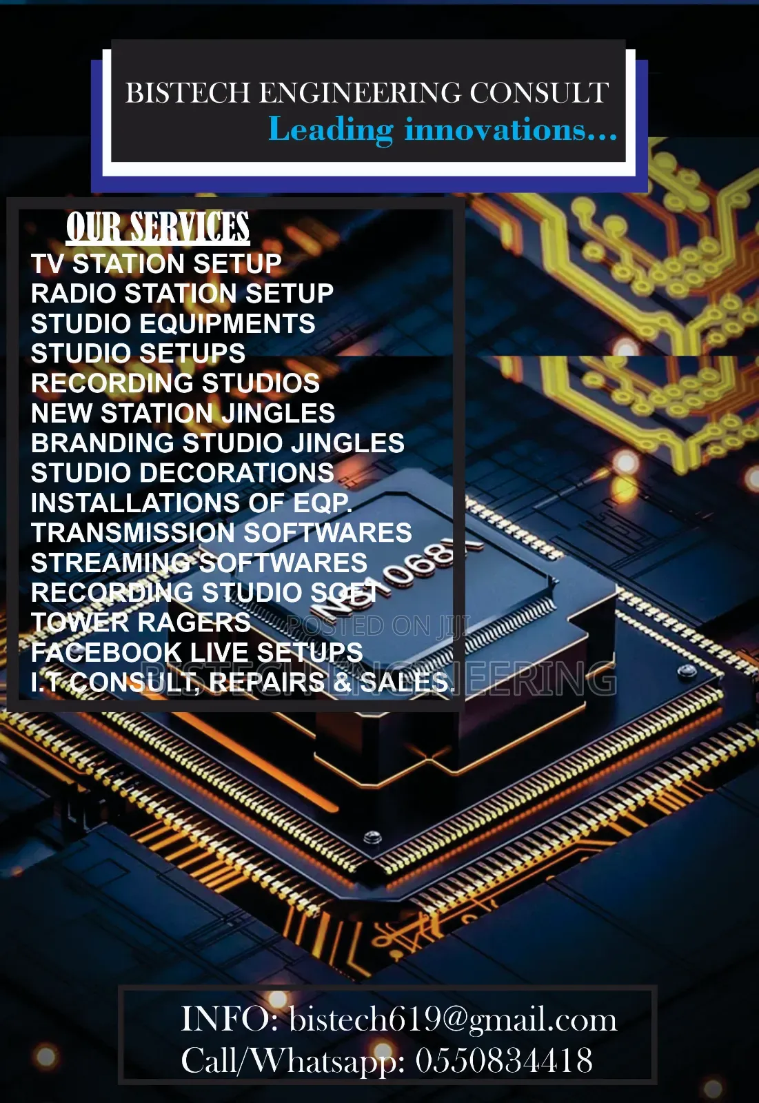 Tv Station, Radio Station,Mcr/ Media Studio Set Up Design Installation