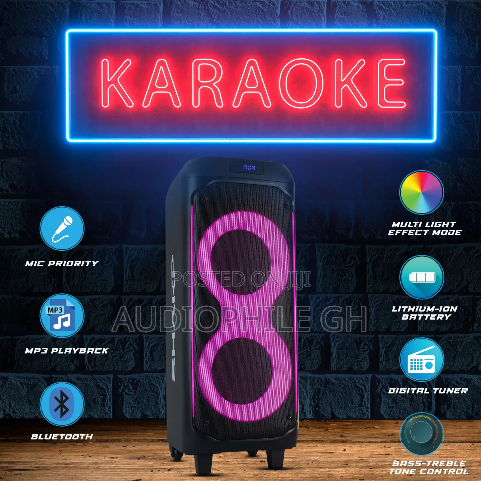Sharp PS-935 Party Speaker System With Microphone