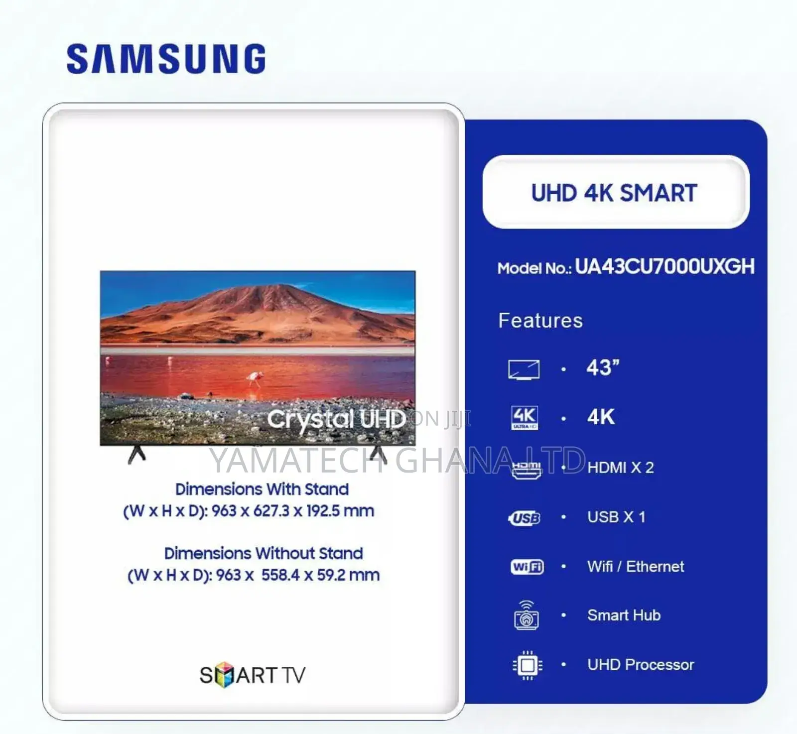 Original Samsung Smart 43" UHD Television