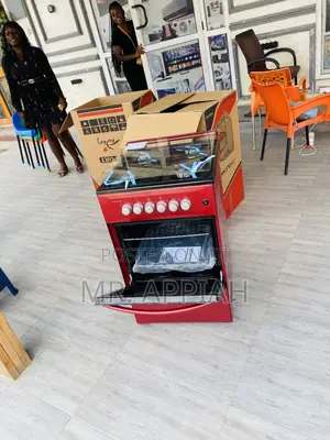 Elegant Red Volcano 50x50 Oven and Grill 4 Gas Cooker.