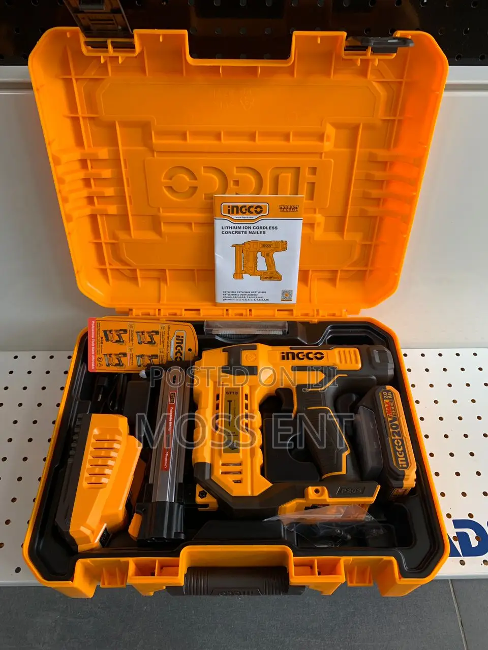 Ingco Cordless Brad Nailer Kit 20v + All Accs - Cbnli3508