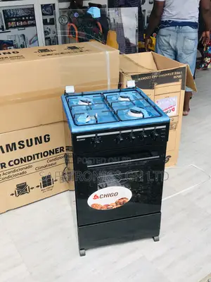Black 4 Gas Chigo Brand New Oven With Grill 
