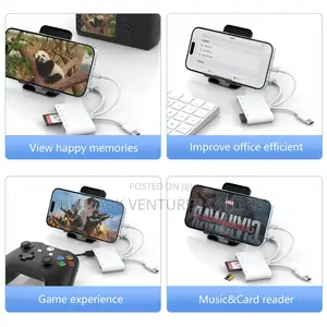 5in-1 iPhone Memory Card Reader, USB OTG Adapter SD/TF Card