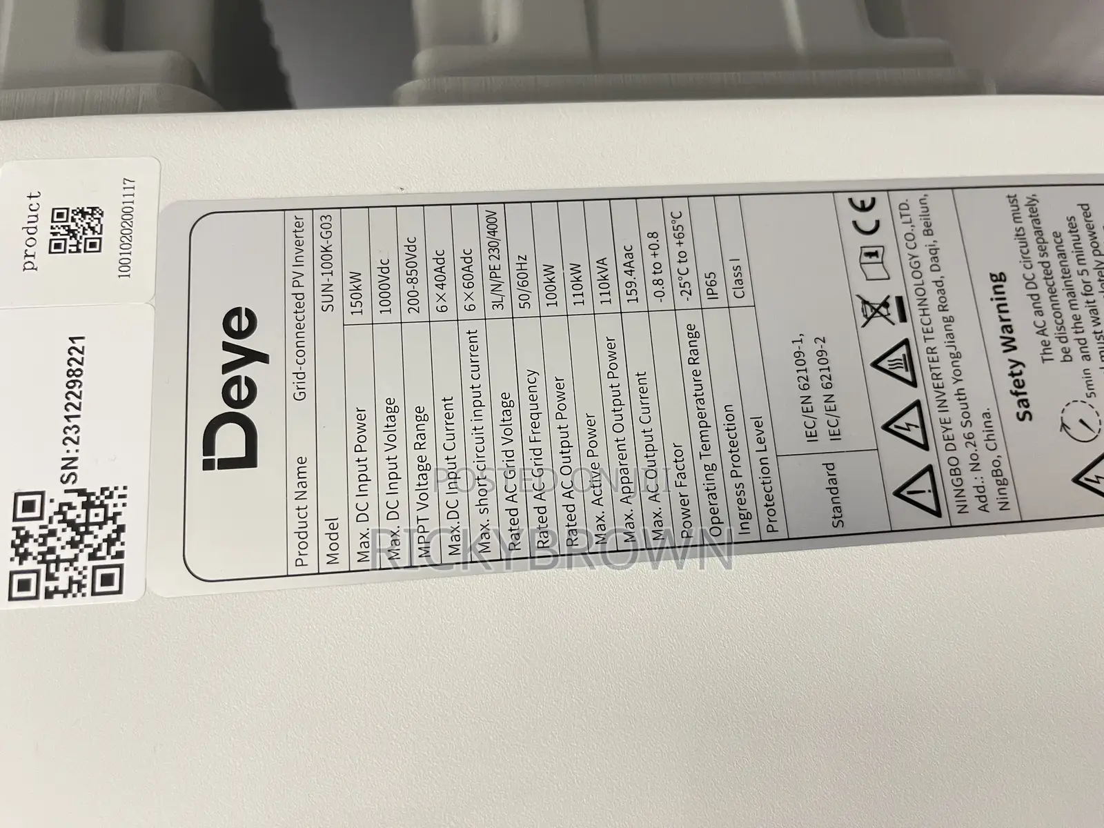 100,000watts ( 100kw )DEYE GRID TIE (String) INVERTER