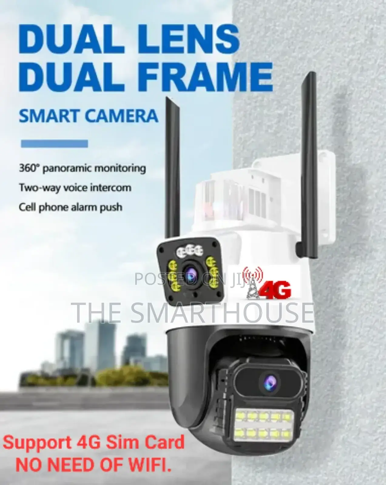 Smart 4G Dual-Lens CCTV Camera ( No Router Needed)