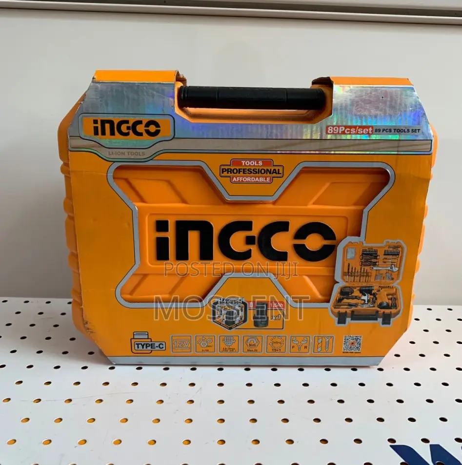 Ingco 89 PCS Tools Set With 12v Cordless Drill - Hkthp10891