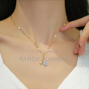 Icy Cz Stone + Rose Necklace for Women