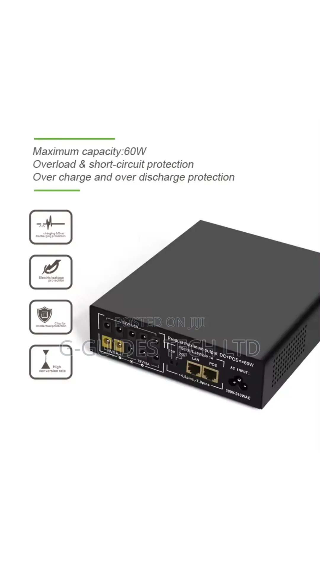 NCTS Multifunction Mini UPS 60W, Mini UPS For Routers, CCTV