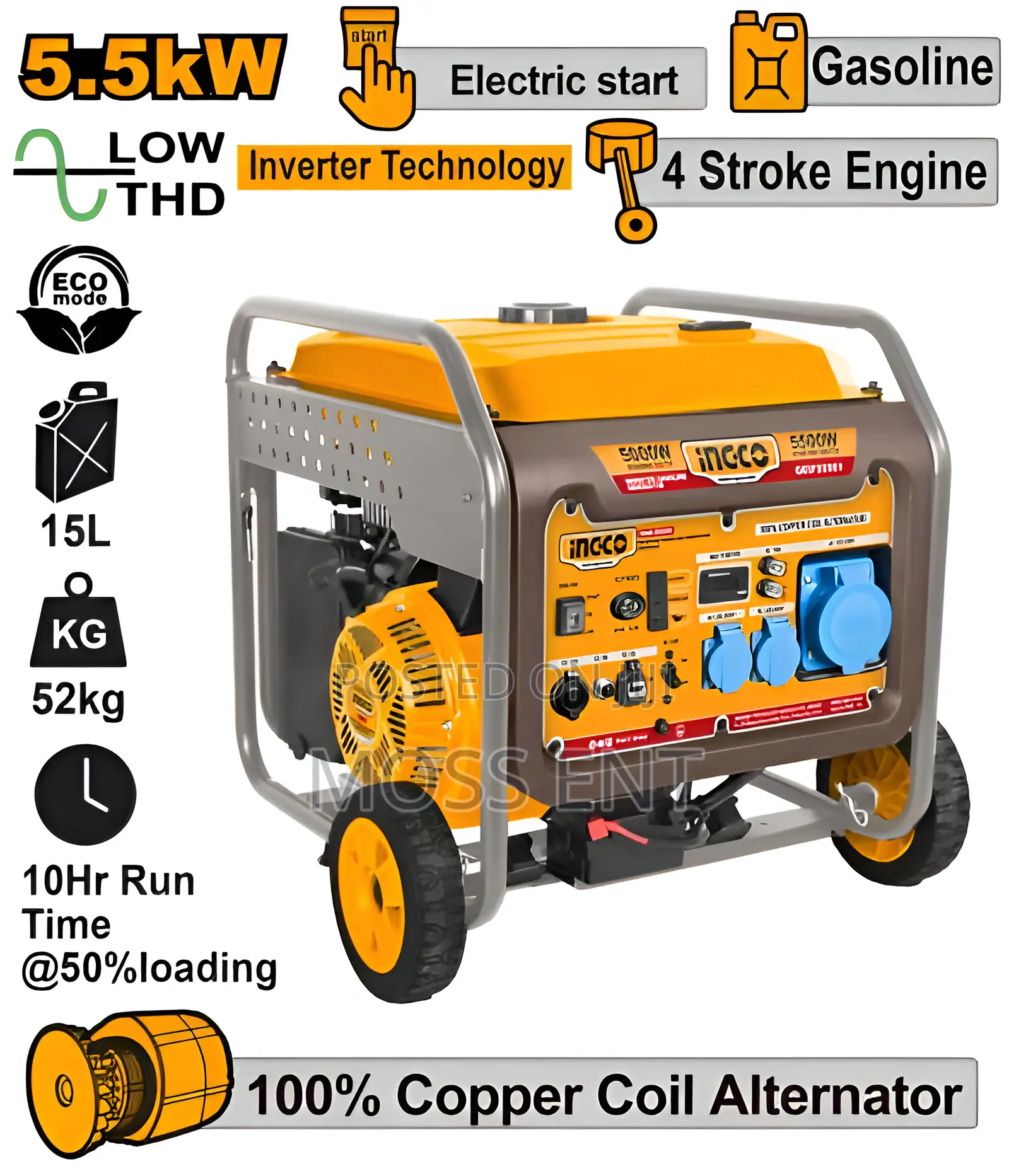 Ingco Inverter Gasoline Generator 5.5kw - Geif55001
