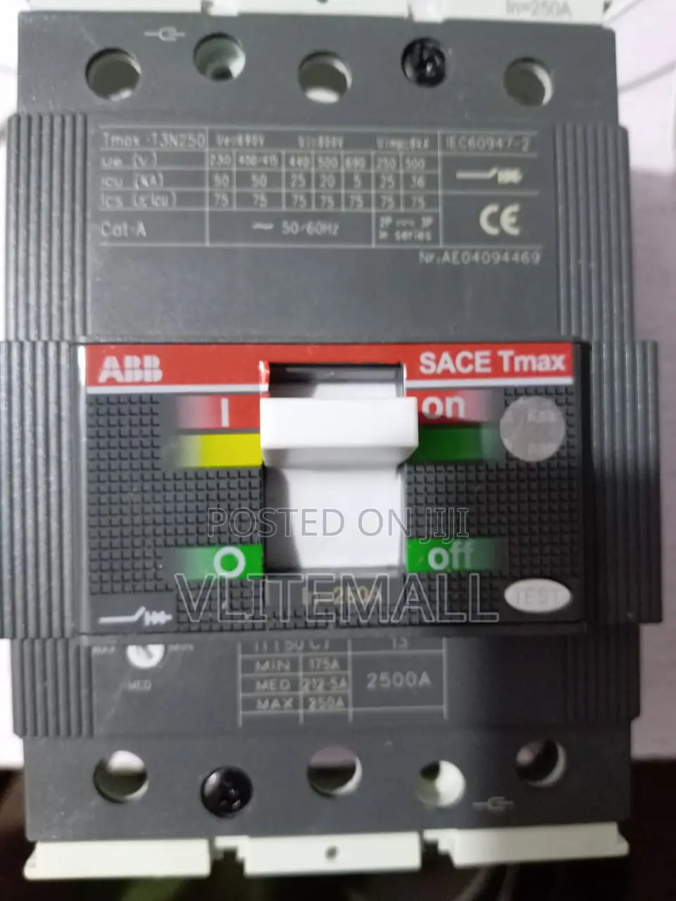 Abb Mccb R250A 3pole Curcuit Breaker