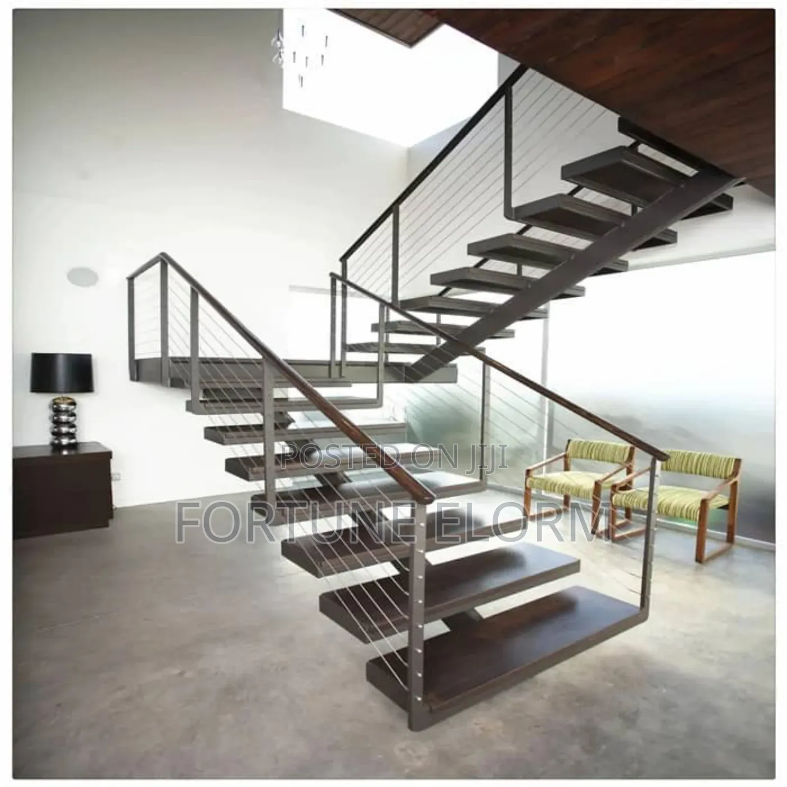 Wood Plus Metal Stairs