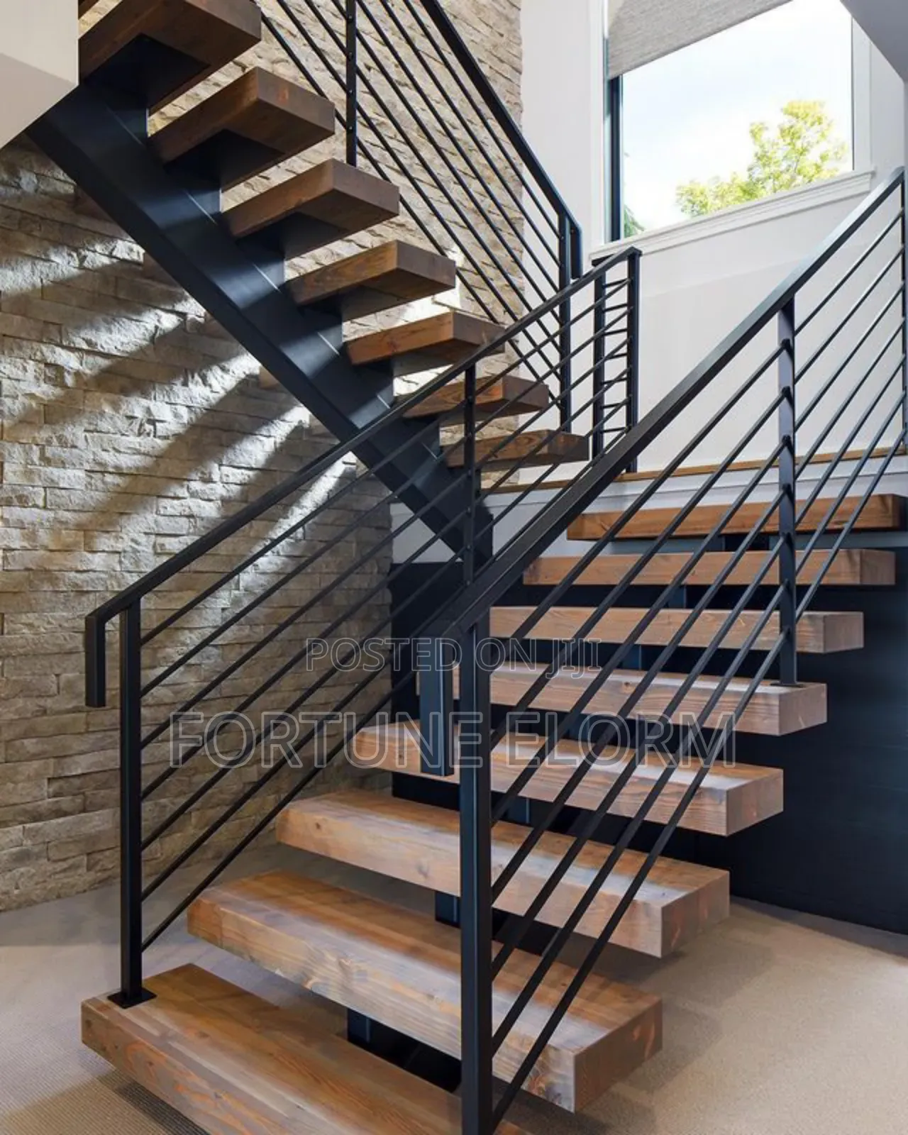 Wood Plus Metal Stairs