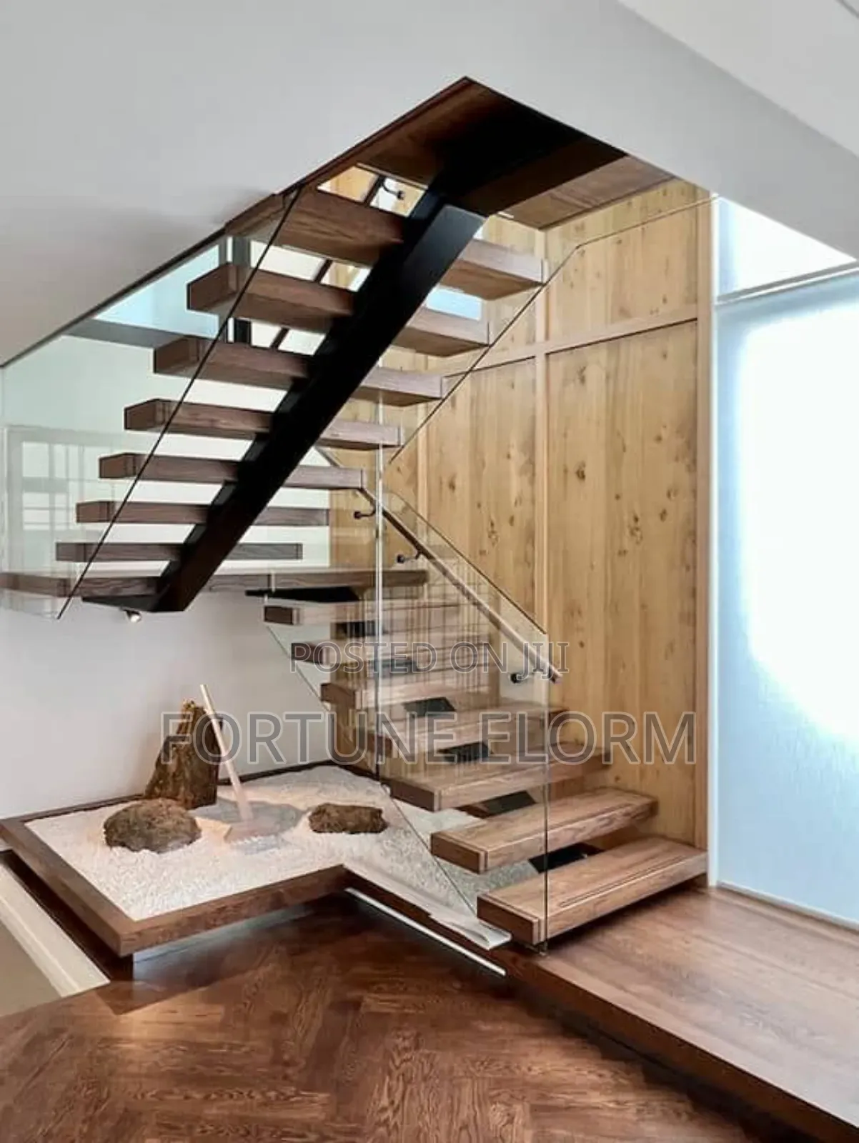 Timber and Steel Stairs.