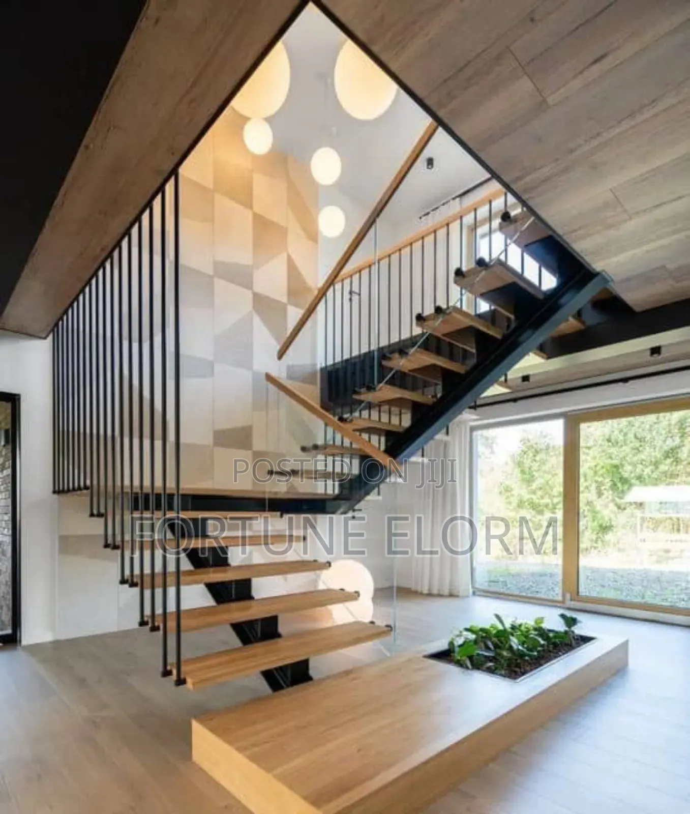 Timber and Steel Stairs.