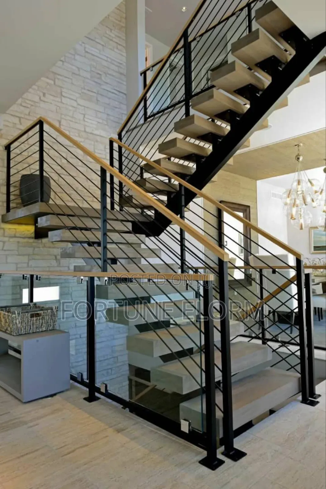 Timber and Steel Stairs.