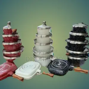 6 Pieces Set Nonstick Cookware or Saucepans With Grill Pan