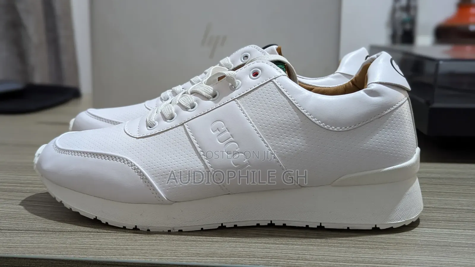 Classic White Men's Leather Sneakers