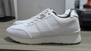 Classic White Men's Leather Sneakers