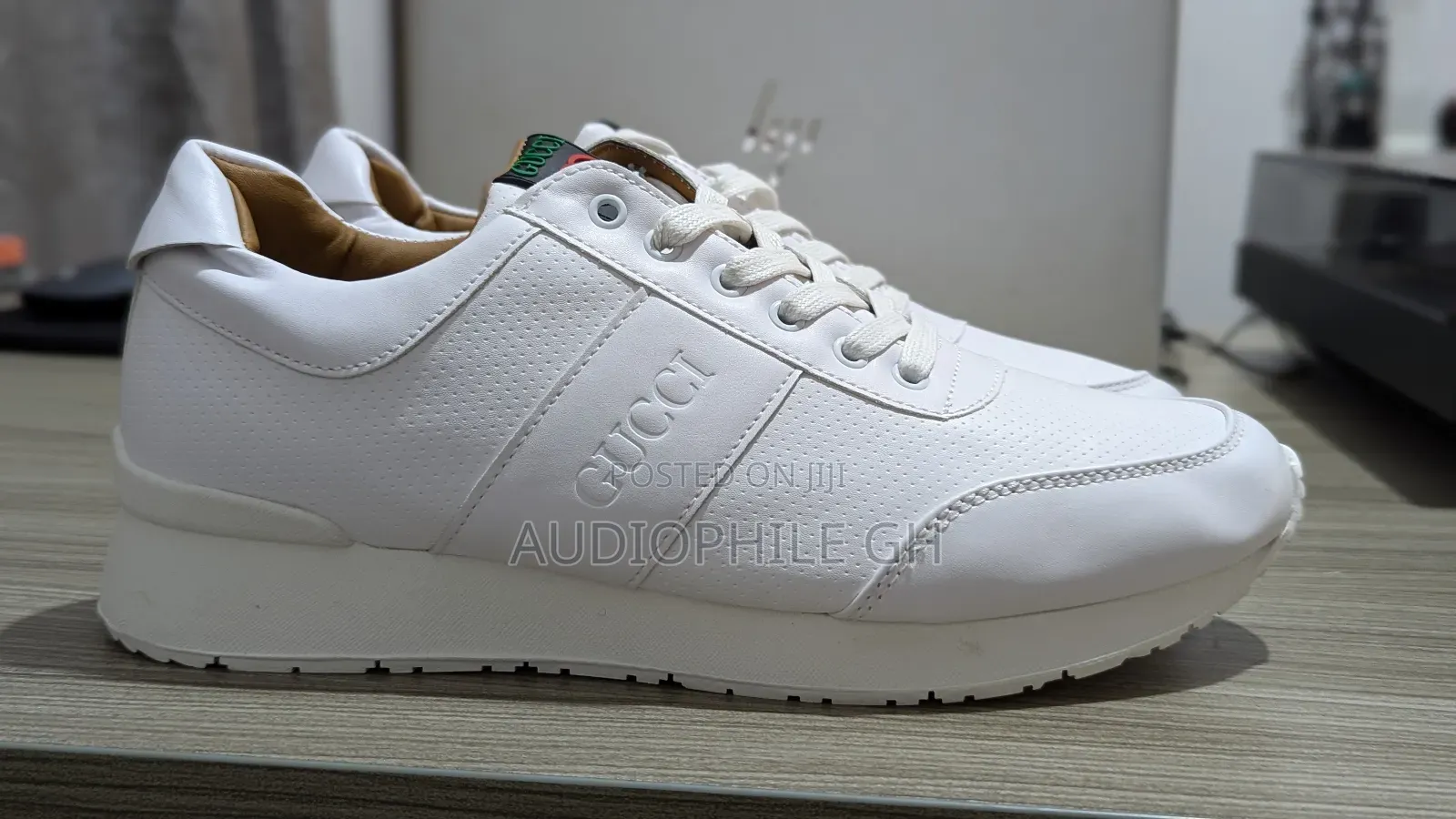Classic White Men's Leather Sneakers