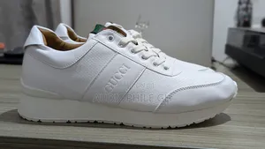 Classic White Men's Leather Sneakers