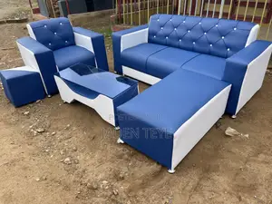 Blue and White Sofa Set