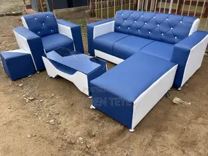 Blue and White Sofa Set