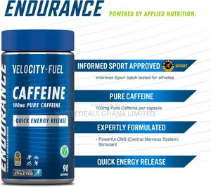 Quick Energy Release| 100mg Organic Caffeine For Endurance N Strength