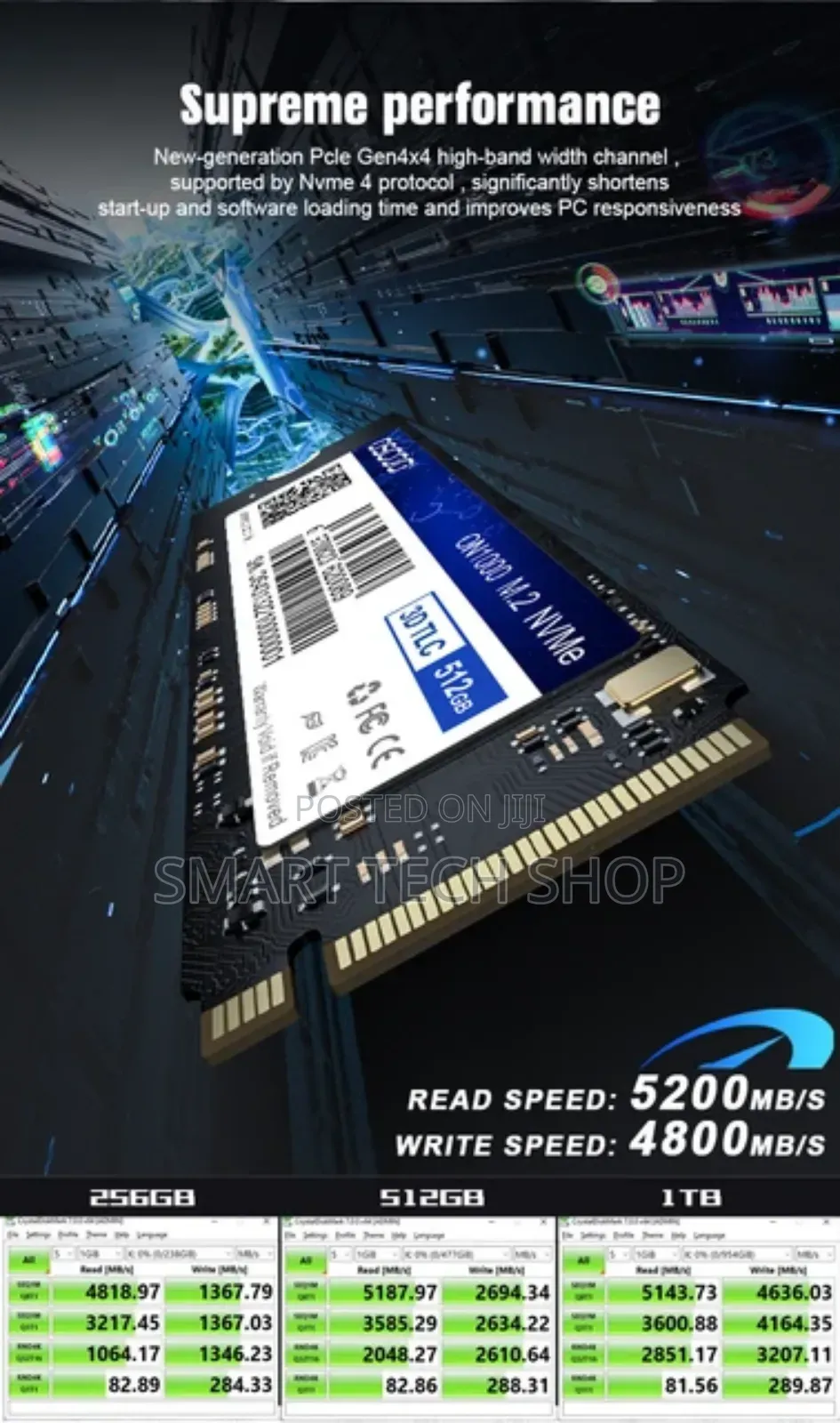 256GB Oscoo Pcie NMVE SSD for Laptops and Desktops
