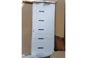 A White Door With Some Black Stripes