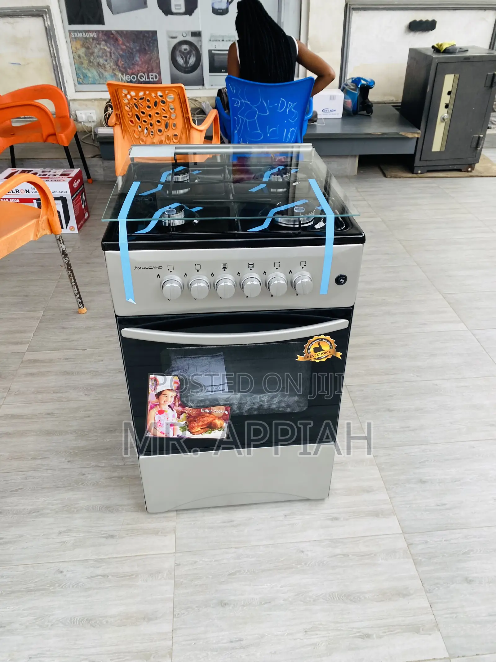 Original Gas Oven Volcano 50x50 4 Gas Cooker(Gray).
