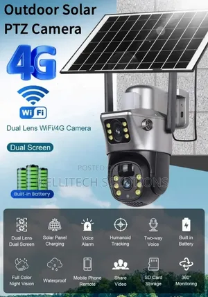 Dual Lens 4g Solar Powered 12mp CCTV Camera, Eseecloud App